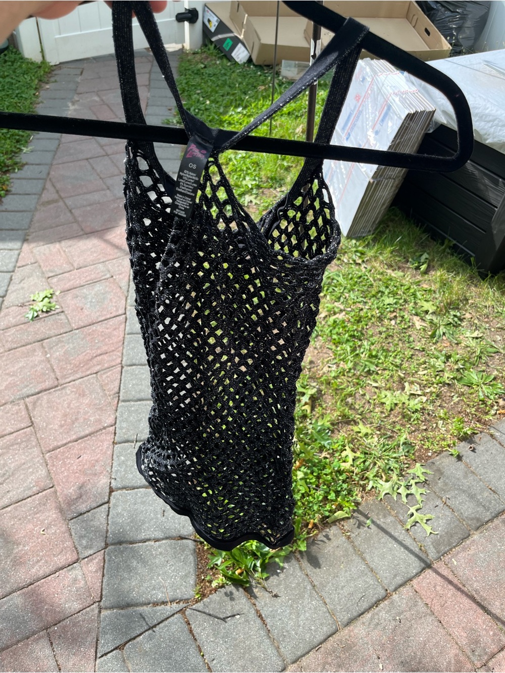 Pink lipstick Black Mesh  body com - OS